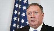 US Secretary of State Mike Pompeo attends a press conference at the Castelgrande closing a bilateral meeting with Swiss counterpart on June 2, 2019 in Bellinzona, southern Switzerland.   AFP / Fabrice COFFRINI