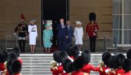 U.S. President Donald Trump and First Lady Melania Trump attend a welcome ceremony with Britain's Prince Charles and Camilla, Duchess of Cornwall, at Buckingham Palace, in London, Britain, June 3, 2019. REUTERS/Simon Dawson/Pool