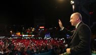 President of Turkey Recep Tayyip Erdogan greets people as he attends a program on the occasion of Laylat al-Qadr in Esenler district of Istanbul, Turkey on May 31, 2019 Turkish Presidency / Kayhan Ozer