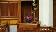 File photo of Ukrainian President Volodymyr Zelenskiy is seen during his presidential oath-taking ceremony at the Ukrainian Parliament in Kiev, Ukraine on May 20, 2019. ( Arda Küçükkaya - Anadolu Agency )