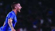 Italy's midfielder Marco Verratti celebrates after scoring a goal during the UEFA Euro 2020 qualification football match between Italy and Bosnia Herzegovina at the 'Allianz Stadium' in Turin on June 11, 2019. AFP / Marco Bertorello
