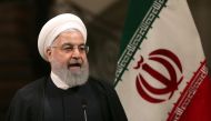 Iranian President Hassan Rouhani gives a joint press conference with the Japanese Prime Minister at the Saadabad Palace in the capital Tehran on June 12, 2019.   AFP / afp / stringer