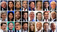 FILE PHOTO: Twenty four 2020 Democratic presidential candidates are seen in a combination from file photos (L-R top row): U.S. Senators Bernie Sanders, Kamala Harris, Elizabeth Warren, Cory Booker, Amy Klobuchar, Kirsten Gillibrand, Michael Bennet and for