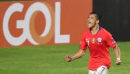 Chile's Alexis Sanchez celebrates scoring their third goal REUTERS/Amanda Perobelli 