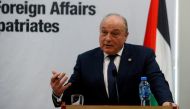 Palestinian Finance Minister Shukri Bishara gestures during a news conference in Ramallah, in the Israeli-occupied West Bank February 21, 2019. Reuters/Mohamad Torokman
