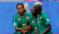 Cameroon's Ajara Nchout looks dejected after her goal is disallowed following a VAR review as Aurelle Awona and Michaela Abam console her REUTERS/Phil Noble