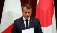 France's President Emmanuel Macron speaks during a joint press conference with Japan's Prime Minister Shinzo Abe in Tokyo on June 26, 2019. / AFP /  ludovic MARIN