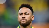FILE PHOTO: Brazil's Neymar warms.  AFP / EVARISTO SA