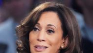 Senator Kamala Harris is interviewed in the 