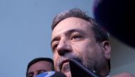 Abbas Araghchi, political deputy at the Ministry of Foreign Affairs of Iran talks to the press at the end of a meeting of the Joint Commission of the Joint Comprehensive Plan of Action (JCPOA) attended by the E3+2 (China, France, Germany, Russia, United K
