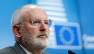 FILE PHOTO - European Commission First Vice-President Frans Timmermans addresses a news conference during a European Union's General Affairs Council in Brussels, Belgium, February 27, 2018. Reuters/Francois Lenoir/File Photo