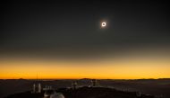Solar eclipse as seen from the La Silla European Southern Observatory (ESO) in La Higuera, Coquimbo Region, Chile, on July 02, 2019. AFP / Martin BERNETTI