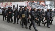 Egypt riot police in Mohamed Mahmoud street during third anniversary of clashes near Tahrir square, Cairo, Nov 19, 2014. Reuters/Amr Abdallah Dalsh
