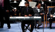 FILE PHOTO: Stevie Wonder performs at the funeral service for the late singer Aretha Franklin at the Greater Grace Temple in Detroit, Michigan, U.S., August 31, 2018. REUTERS/Mike Segar/File Photo