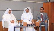The Director of Environmental and Municipal Studies Institute of the Ministry of Municipality and Environment, Dr. Mohammed Saif Al Kuwari (left), during a discussion at the Doha Islamic Youth Forum.  