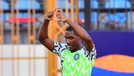 Nigeria's forward Odion Ighalo celebrates his goal during the 2019 Africa Cup of Nations (CAN) Round of 16 football match between Nigeria and Cameroon at the Alexandria Stadium in the Egyptian city on July 6, 2019. AFP / Giuseppe Cacace

