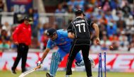  India's MS Dhoni loses his wicket. (Action Images via Reuters/Jason Cairnduff) 
