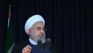 Iranian President Hassan Rouhani makes a speech during his visit in Khorasan, Iran on July 14, 2019. (Iranian Presidency/Anadolu Agency)