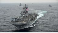 (FILES) This US Navy file photo shows the amphibious assault ship USS Boxer (LHD 4). (AFP PHOTO /US NAVY/Greg Z. RODARTE/HANDOUT) 