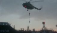 This image grab taken from a video provided by Iran's Revolutionary Guard official website via SEPAH News on July 20, 2019, allegedly shows Revolutionary Guard Corps boarding the British-flagged tanker Stena Impero in the Strait of Hormuz.  (