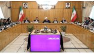 A handout picture provided by the Iranian presidency on July 24, 2019 shows President Hassan Rouhani (C) chairing a cabinet meeting in the capital Tehran. (AFP PHOTO / HO / IRANIAN PRESIDENCY)