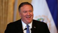 U.S. Secretary of State Mike Pompeo speaks at a joint news conference with President of El Salvador Nayib Bukele at the Presidential House in San Salvador, El Salvador, July 21, 2019. REUTERS/Jose Cabezas