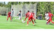 Al Rayyan’s Sebastian Soria (left) shoots to score against Sevilla Atletico during their pre-season friendly match played in Sevilla, Spain on Saturday. Al Rayyan won 3-0. Picture: Twitter/@AlrayyanSC
