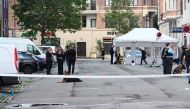 Danish police technicians inspect the scene outside a local police station, following an explosion in Copenhagen, Denmark August 10, 2019. (Ritzau Scanpix/Philip Davali via REUTERS)