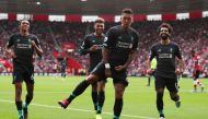 Liverpool's Roberto Firmino celebrates scoring their second goal. (REUTERS/Hannah McKay)