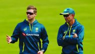 Australia head coach Justin Langer and Steve Smith during nets. (Action Images via Reuters/Lee Smith)  