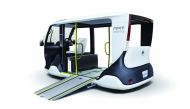 A provided picture of Toyota’s APM (Accessible People Mover), a mobility vehicle designed expressly for use at the Olympic and Paralympic Games Tokyo 2020.