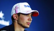 Force India's Esteban Ocon during the press conference. Reuters/Bernadett Szabo