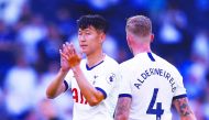  Tottenham Hotspur's Son Heung-min and Toby Alderweireld react after the match. Reuters/Peter Nicholls