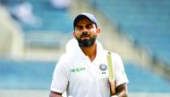 Virat Kohli of India walks off the field at tea during day 1 of the 2nd Test between West Indies and India at Sabina Park, Kingston, Jamaica, on August 30, 2019. AFP / Randy Brooks