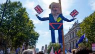 Demonstrators carry an effigy of Britain's Prime Minister Boris Johnson at a protest against the move to suspend parliament in the final weeks before Brexit outside Downing Street in London on August 31, 2019. AFP / Niklas HALLE'N