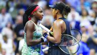 Cori Gauff of the United States and Naomi Osaka of Japan speak following their Women's Singles third round match on day six of the 2019 US Open at the USTA Billie Jean King National Tennis Center on August 31, 2019 in Queens borough of New York City. Matt