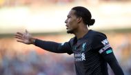 Liverpool's Virgil van Dijk gestures... Reuters/Carl Recine