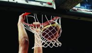 Serbia's Nikola Jokic dunks the ball during the Basketball World Cup Group D game between Serbia and Philippines in Foshan on September 2, 2019. AFP / Ye Aung Thu