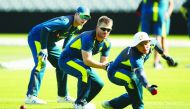  Australia's David Warner and Marnus Labuschagne as Steve Smith looks on during nets. (Action Images via Reuters/Jason Cairnduff)