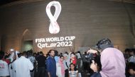 Spectators watching as the emblem of  World Cup 2022 is revealed. Baher Amin/The Peninsula