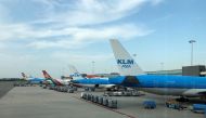 File phoyo of aircrafts are seen on the tarmac at Amsterdam Schiphol airport during an outage at the airport's main fuel supplier that kept dozens of flights on the ground, in Amsterdam, Netherlands July 24, 2019. REUTERS/Anthony Deutsch/File Photo
 