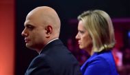 Britain's Chancellor of the Exchequer Sajid Javid and Britain's Secretary of State for Work and Pensions Amber Rudd appear on BBC TV's The Andrew Marr Show in London, Britain, September 8, 2019. Jeff Overs/BBC/Handout via REUTERS 
