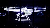 File photo of a two-seater Volocopter drone flies on stage at the Intel Keynote address at CES in Las Vegas, Nevada, U.S. January 8, 2018. REUTERS/Rick Wilking/File Photo