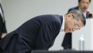Japan's Nissan Motor president and CEO Hiroto Saikawa sits as he takes part in a press conference at their headquarters in Yokohama on September 9, 2019.  AFP / Jiji Press