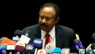 FILE PHOTO: Sudan Prime Minister Abdalla Hamdok speaks during joint press conference with German Foreign Minister Heiko Maas in Khartoum, Sudan September 3, 2019. REUTERS/Mohamed Nureldin Abdallah
