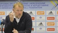 Head coach of Bosnia and Herzegovina National team Robert Prosinecki speaks to press after the UEFA Euro 2020 qualifier match between Bosnia and Herzegovina and Armenia in Sarajevo, Bosnia and Herzegovina on September 10, 2019. ( Samir Yordamoviç - Anadol