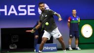 Sumit Nagal of India hits to Roger Federer of Switzerland in the first round on day one of the 2019 U.S. Open tennis tournament at USTA Billie Jean King National Tennis Center. Mandatory Credit: Danielle Parhizkaran-USA TODAY Sports/File Photo