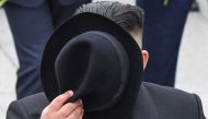 North Korean leader Kim Jong Un attends a wreath-laying ceremony at a WWII memorial in the far-eastern Russian port of Vladivostok on April 26, 2019. AFP/Kirill Kudryavtsev