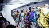 Models present creations during the Matty Bovan catwalk show during London Fashion Week in London, Britain, September 13, 2019. Reuters/ Henry Nicholls