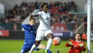Eniola Aluko of England in action with Amira Spahic of Bosnia in this 2015 file photo. (Action Images / Tony O'Brien Livepic) 